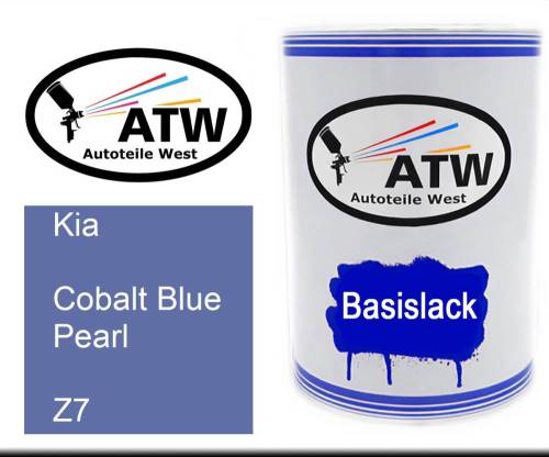 Kia, Cobalt Blue Pearl, Z7: 500ml Lackdose, von ATW Autoteile West.